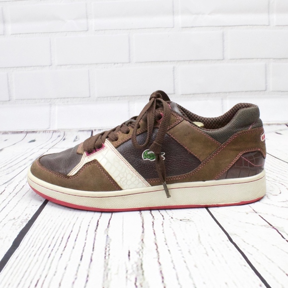 Lacoste Other - Lacoste Brown Leather Casual Sneakers Size 11